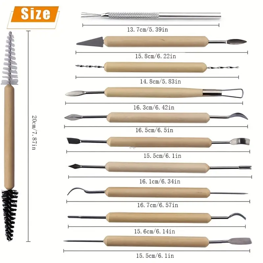 11pcs/set Pottery Tools  Wood  – Pocket Knife Ceramic Bewertung und Preis