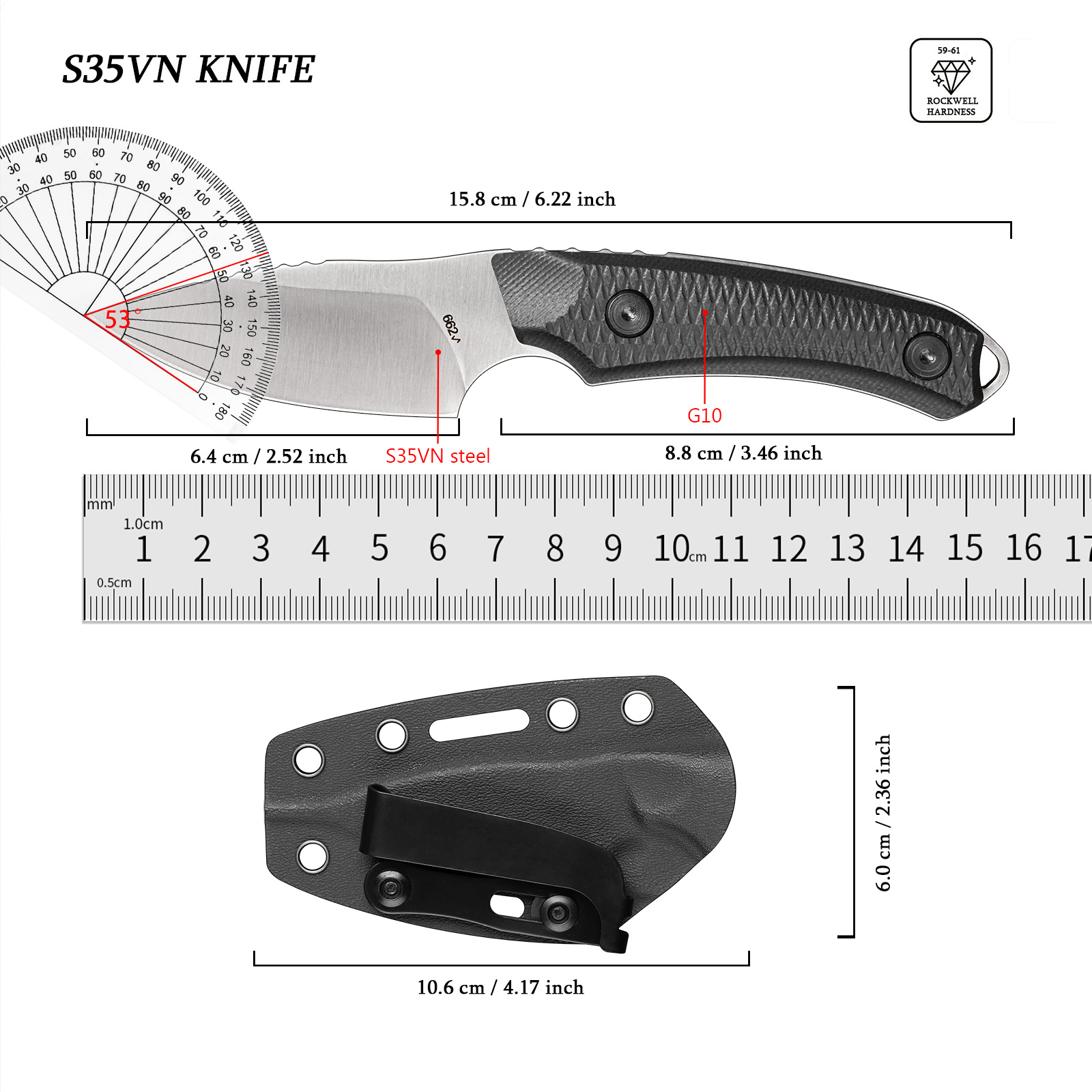EDC Outdoor Multitool Portable – Edc Fixed Blade Deep Carry Bewertung und Preis